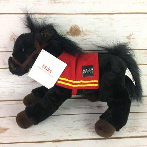 NWT Wells Fargo Mike Legendary Pony Horse Plush 2016 Black Brown Stuffed Animal