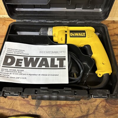 Vintage Dewalt D21008 3/8'' Variable Speed Electric Corded Drill w/ Case in VGUC