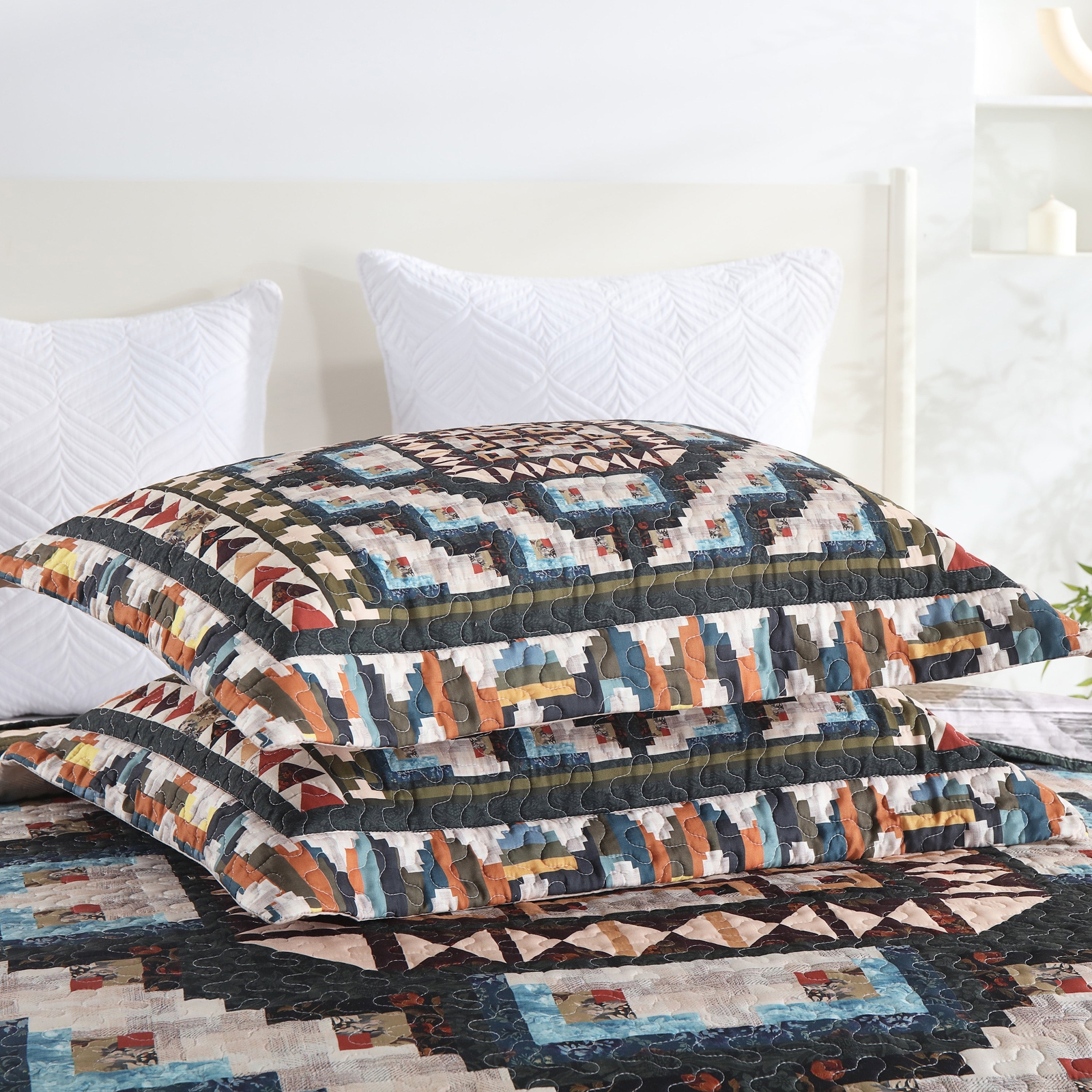 3PCS Southwestern Lightweight Quilt Bedspread Set Maze