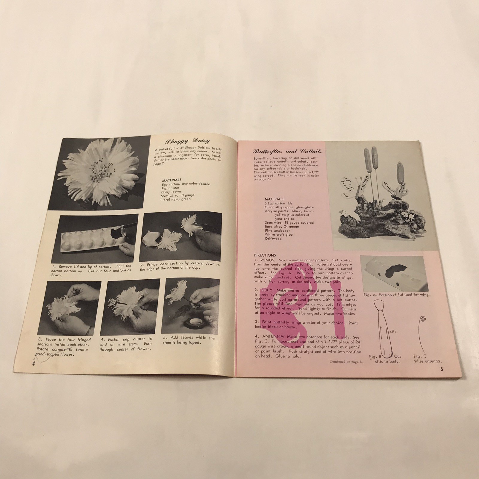 Vintage 1970 Egg Carton Magic Magazine Craft Guide Book Over 30 Idea Novelties