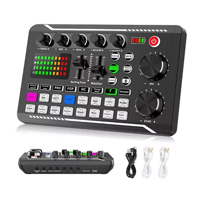 Professional Audio Mixer Live Sound Card with DJ Mixer Effects and Voice Changer