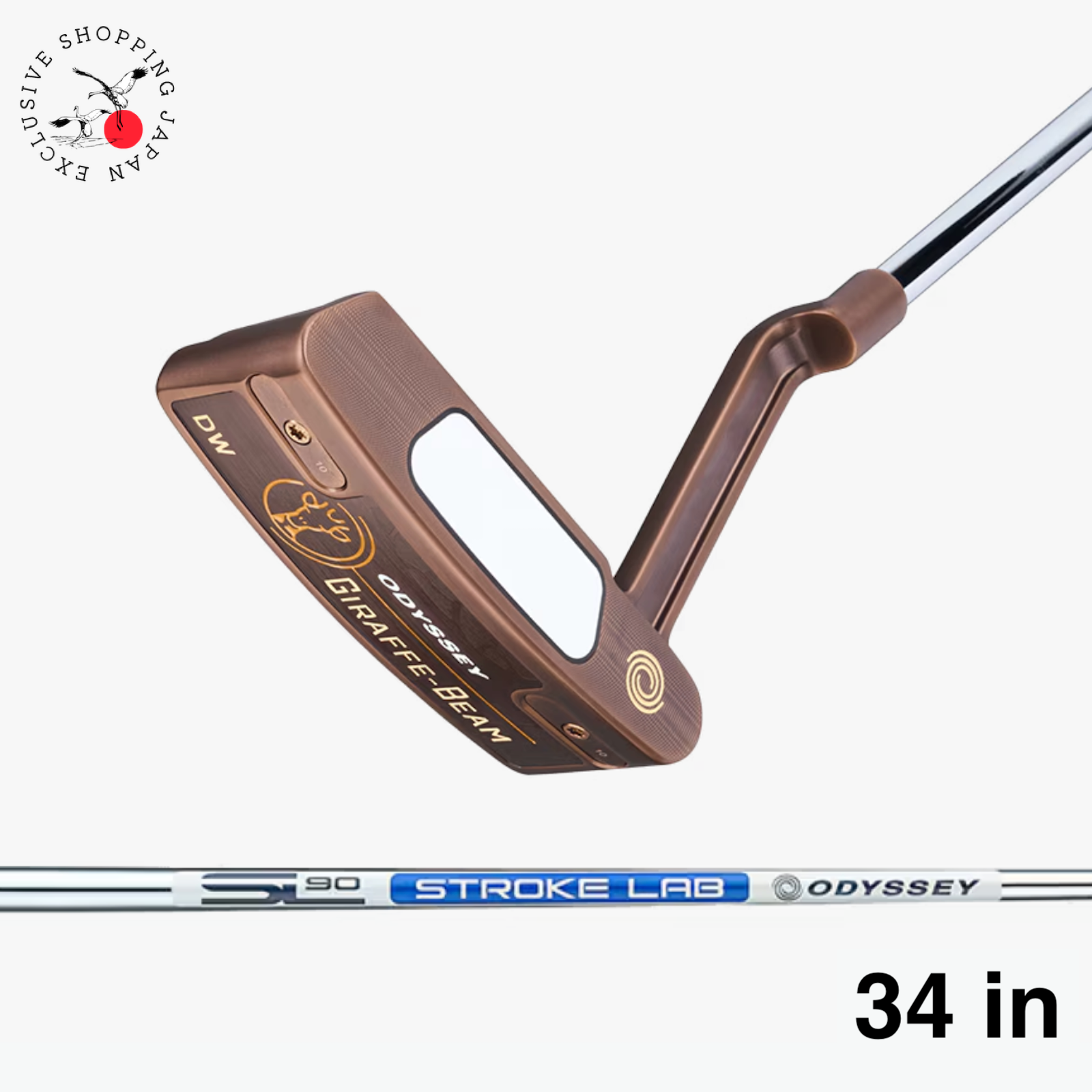 Odyssey Giraffe-Beam Double Wide Blade Putter 34in STROKE LAB 90