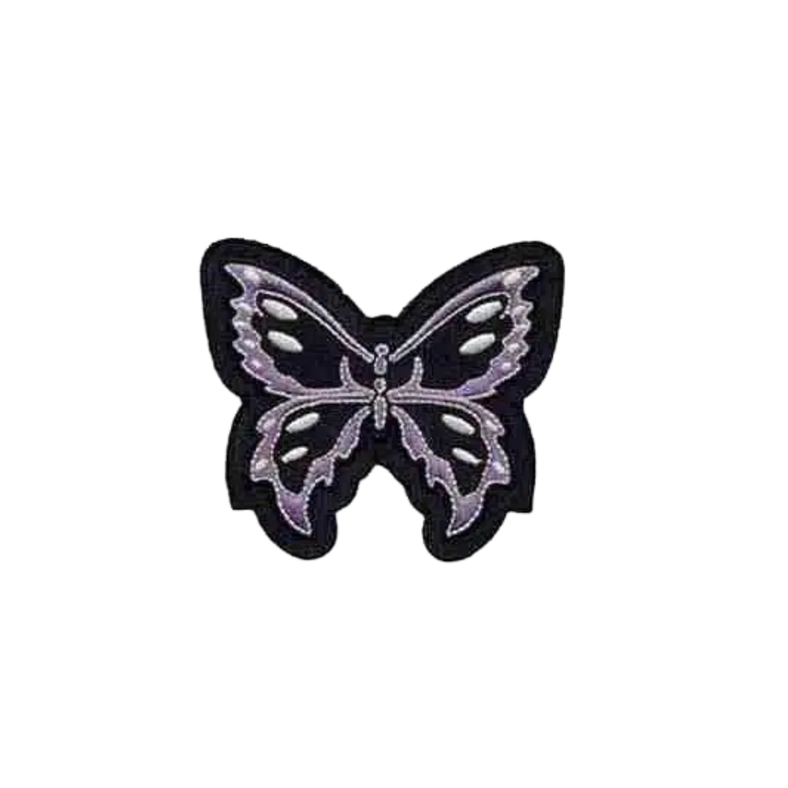 Black and Lavender Tribal Butterfly (3-Pack) Iron On Patch - Picture 2 of 4