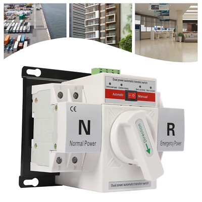 2P 63A Dual Power Automatic Transfer Switch 110V AC-33iB CB Level Toggle