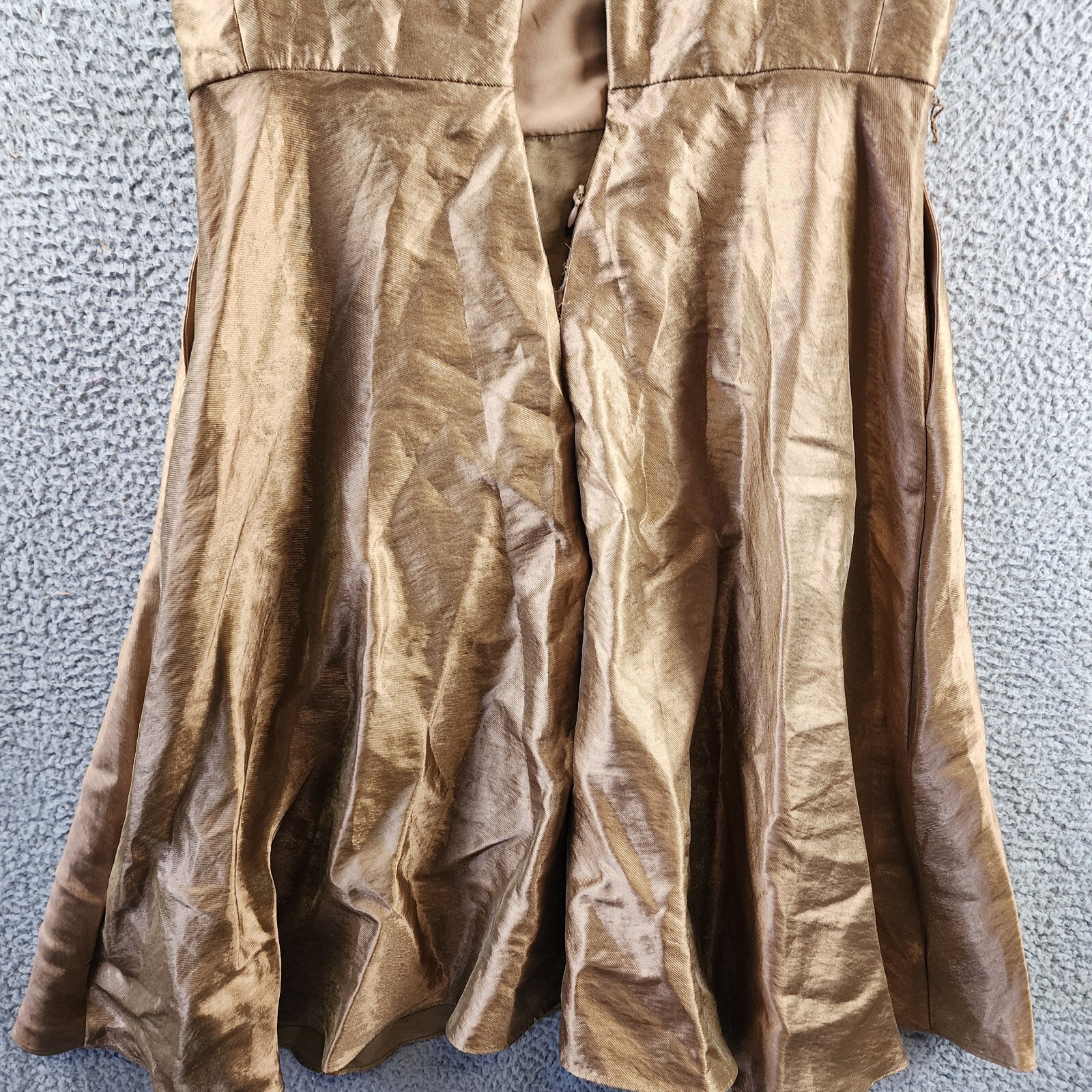 Lauren Ralph Lauren Metallic Twill Cocktail Dress Women's 12 New Bronze Back Zip - Picture 13 of 13