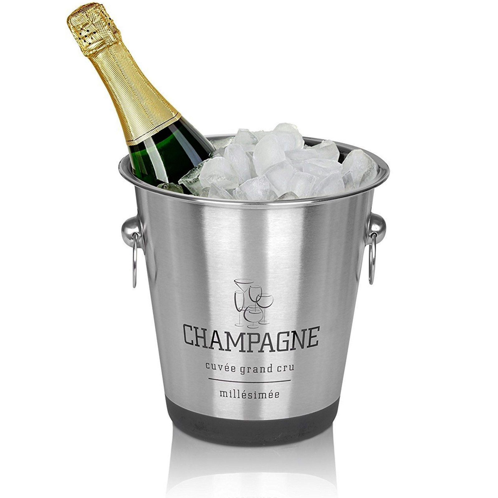 LARGE CHAMPAGNE BUCKET STAINLESS STEEL METAL WINE PARTY BAR COOLER ICE