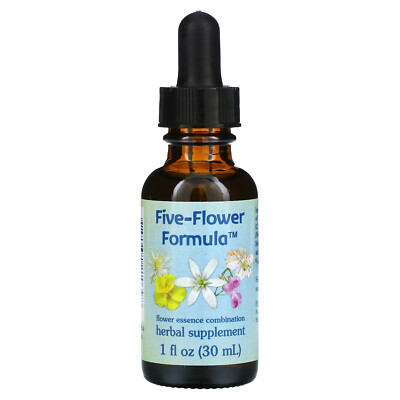 Five-Flower Formula, Комбинация цветочных эссенций, 1 жидкая унция (30 мл)