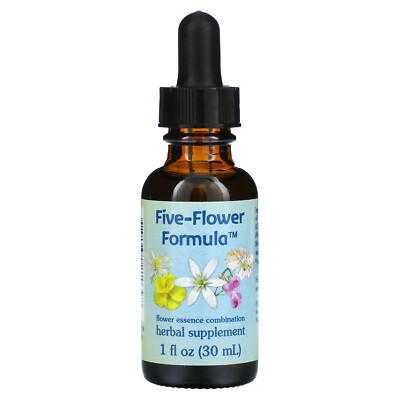 Five-Flower Formula, Комбинация цветочных эссенций, 1 жидкая унция (30 мл)