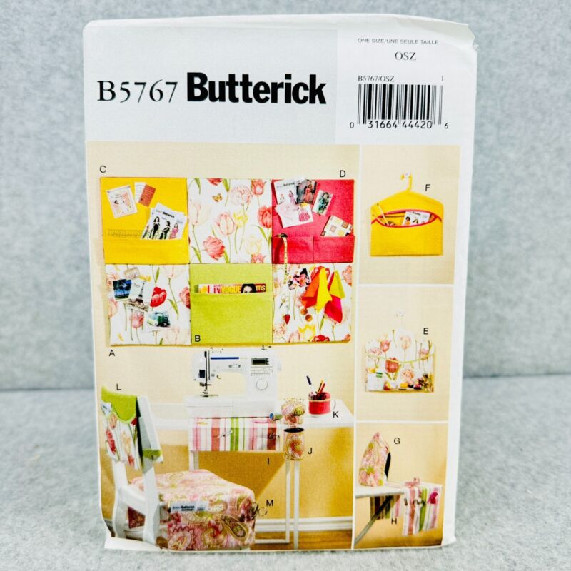 Butterick 5767 Sewing Room Organizers Wall Storage Accessories Sewing Pattern
