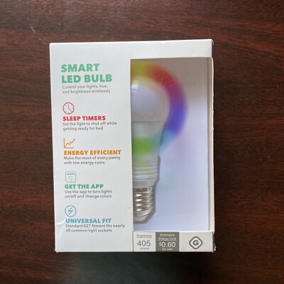 GEMS Smart LED Light Bulb Bluetooth (405 Lumens Made For iOS and Android) New