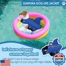 SUNFURA Dog Life Jacket, Shark Swimming Vest for Small Dogs with High Buoyancy, Reflective Pet Life Preserver with Rescue Handle, French Bulldog Lifesaver Swimsuit for Boating, Dark Blue S