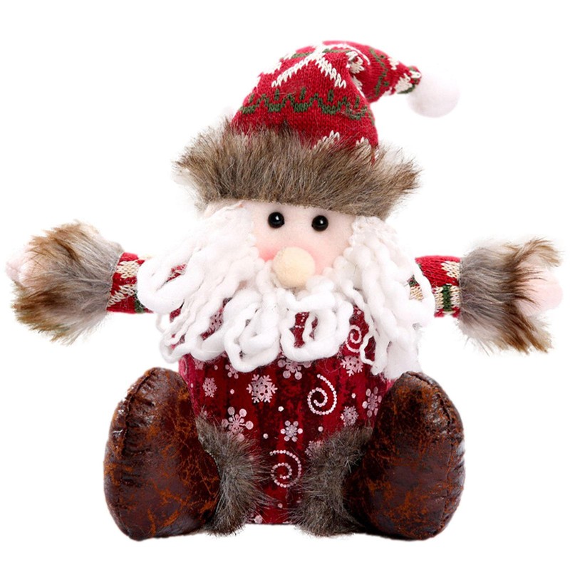 Cute Small Gift Box Plush Santa Claus Elk Christmas Doll Candy Cookie Apple Box