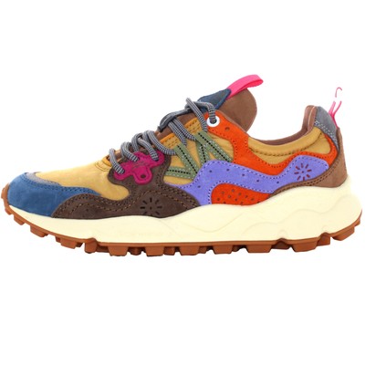 Pre-owned Flower Mountain A24us Women Low Sneakers 0012017818.01.2c99 Yamano 3 Uni In Blue / Yellow