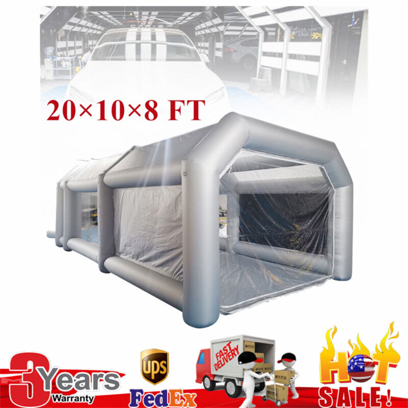 Inflatable Paint Booth Portable Spray Paint Car Tent 2-Filter System 20×10×8 FT