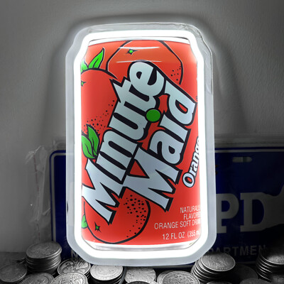 Minute Maid Orange Soda Neon Sign Light Bar Mall Corridor Wall Decor 12''x7'' H4