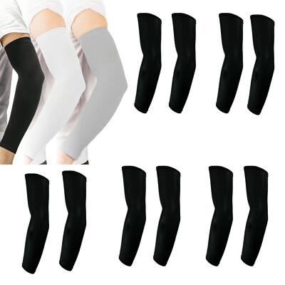 5 Pairs Cooling Arm Sleeves Cover UV Sun Protection Outdoor Sports Basketball