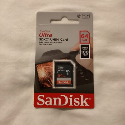 SanDisk Ultra 64 GB SDHC SDXC SD Class 10 100MB/s 64GB Memory Card SDSDUNR-064G