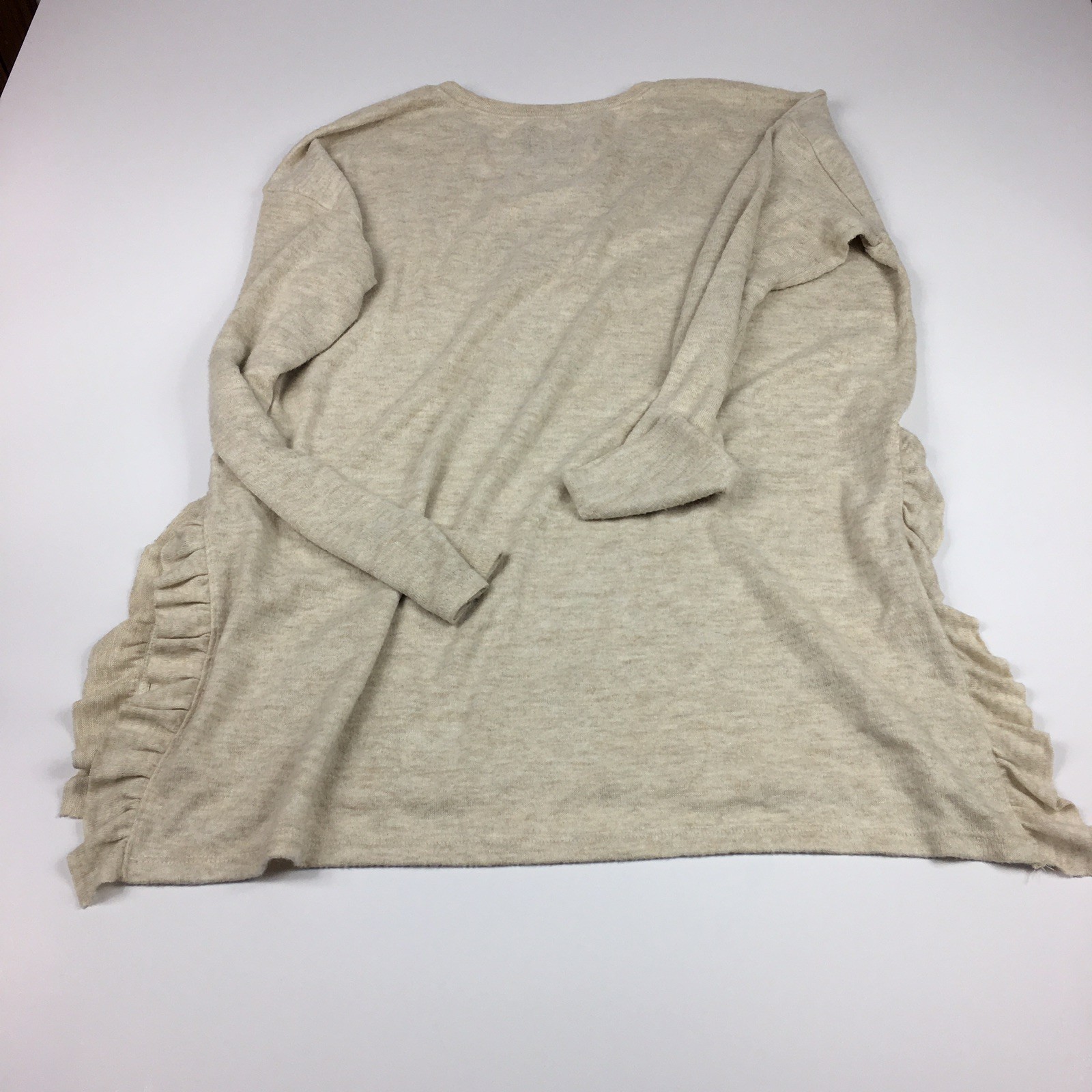 Aerie Just Add Leggings Tunic Ruffled Sides Beige Long Sleeve Size Large