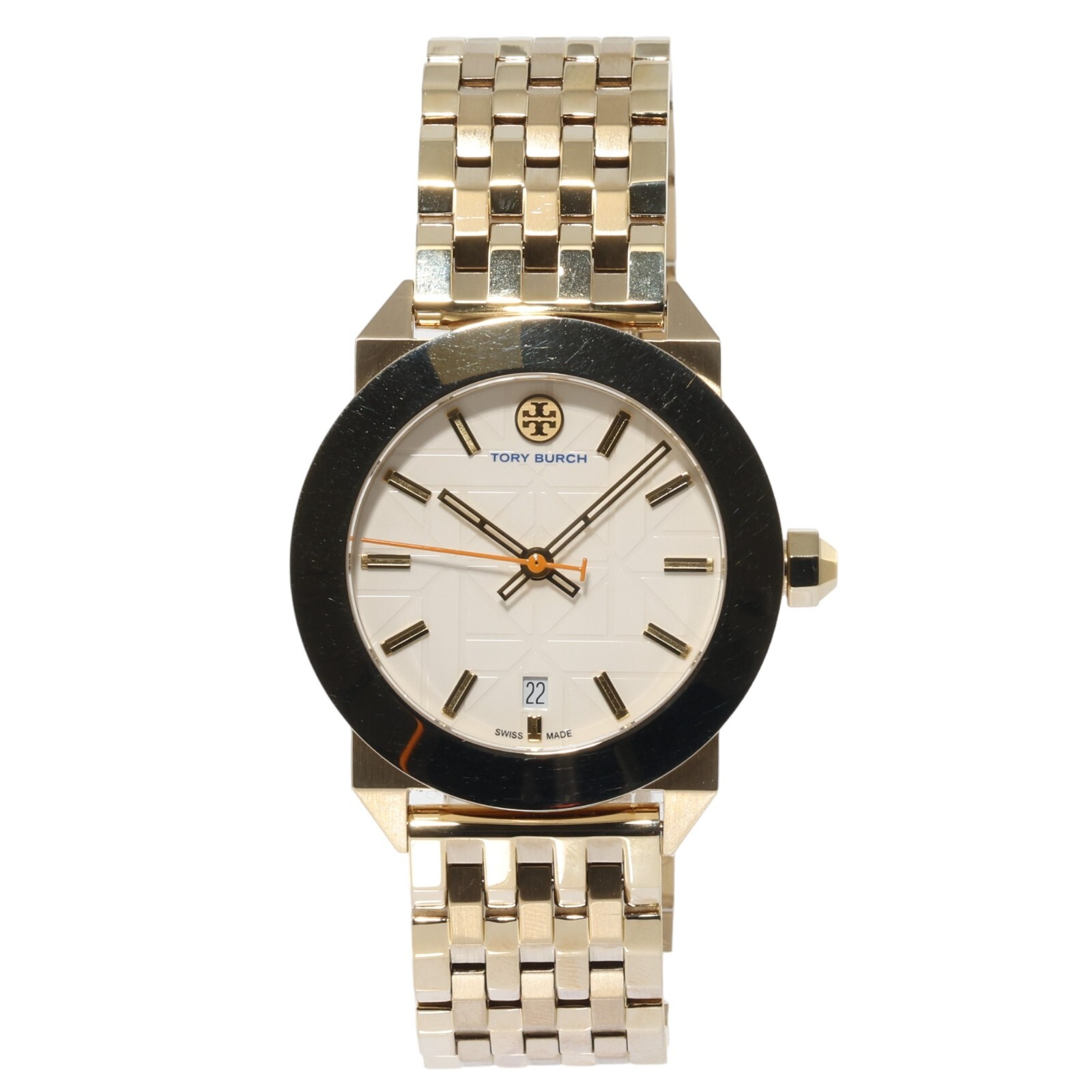 Tory Burch Whitney Classic 35mm Gold Tone Steel Date Quartz