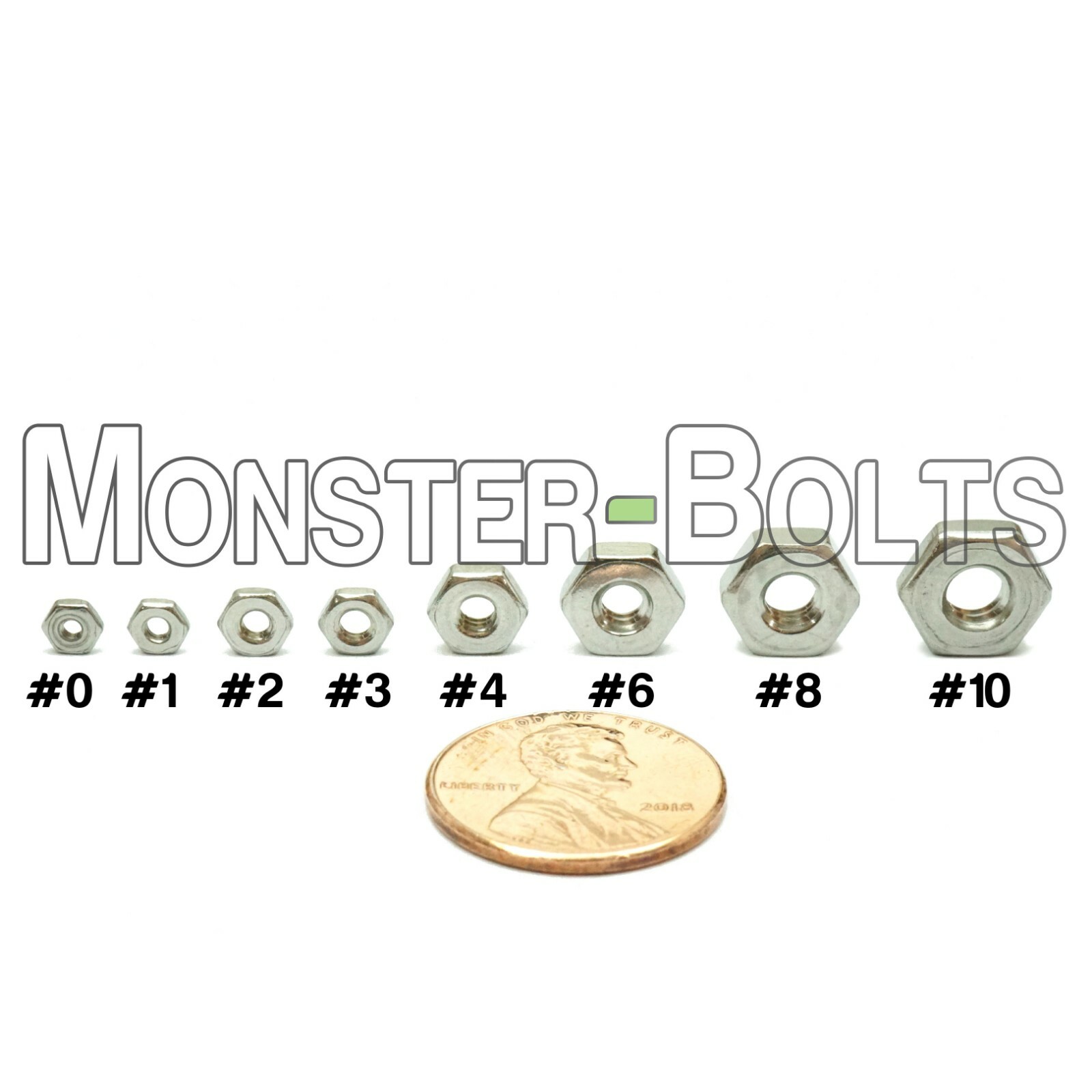 Stainless Steel Hex Machine Screw Nuts 0-80 2-56 3-48 4-40 6-32 8-32 10-24 10-32