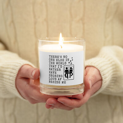 There's no one else I'd rather have snoring beside me. Glass jar soy wax candle