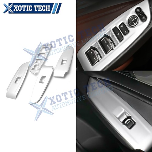 4x Silver ABS Interior Window Lift Button Decor Moulding Cover For Honda Accord