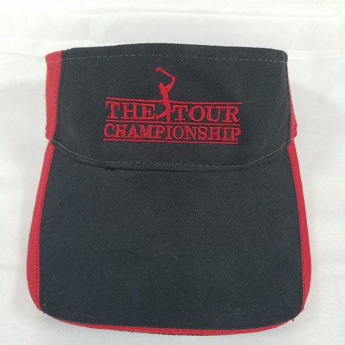 S Championship Black/red Adjustable Visor Golf Hat