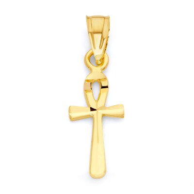 Solid Gold Ankh Pendant in 10k or 14k, Symbol of Life Pendant Gifts for Her
