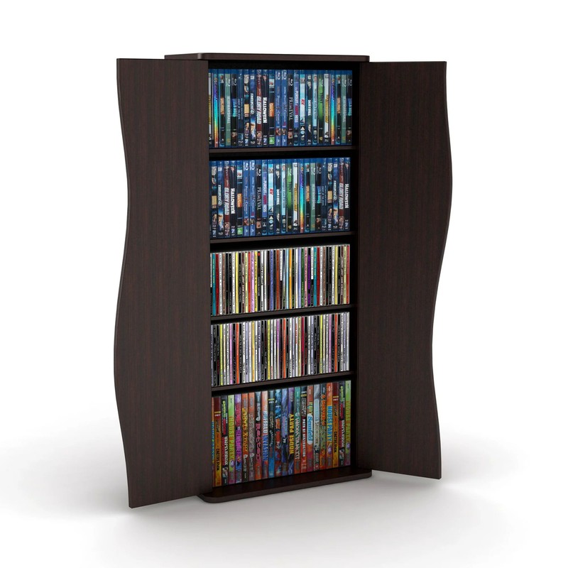 35" CD DVD Storage Shelf Rack Media Tower Shelves Video Game Organizer Cabinet
