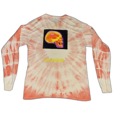 S - HUF WORLDWIDE Orange Tie Die Skull Long Sleeve T Shirt
