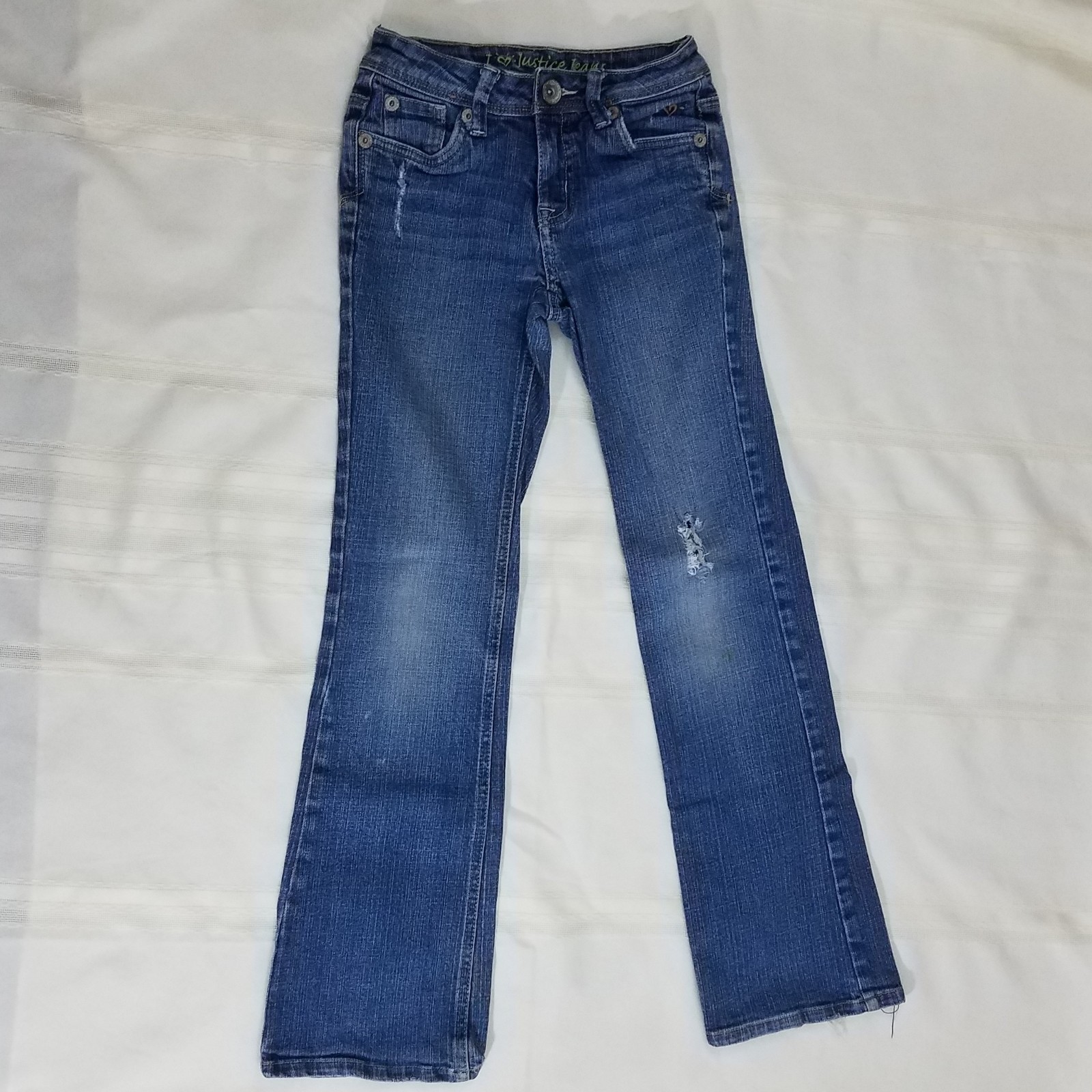 Justice Girl's Jeans Size 12 Slim Distressed Bootcut