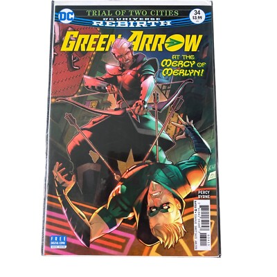 Comic DC Green Arrow Issue #34 At The Mercy of Merlyn Trial of Two Cities Comic