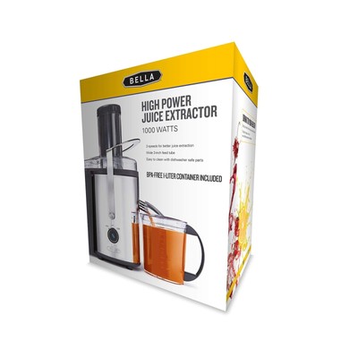 BELLA High Power Juice Extractor, 2 Speed Motor, Juicer, Large 3" Feed for La...