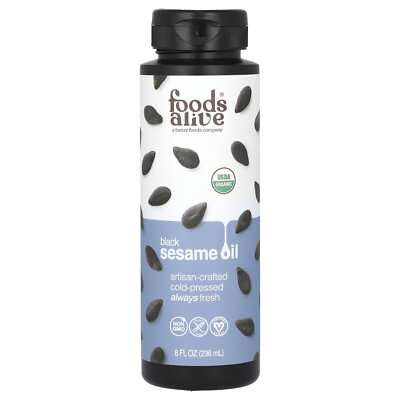 Organic Black Sesame Oil, Artisan Cold-Pressed, 8 fl oz (236 ml)
