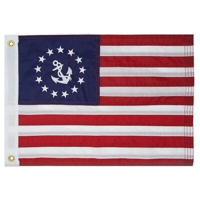 American US Yacht Ensign Boat Flag 12'' x 18'' Nautical Cabin Waterproof Embroider