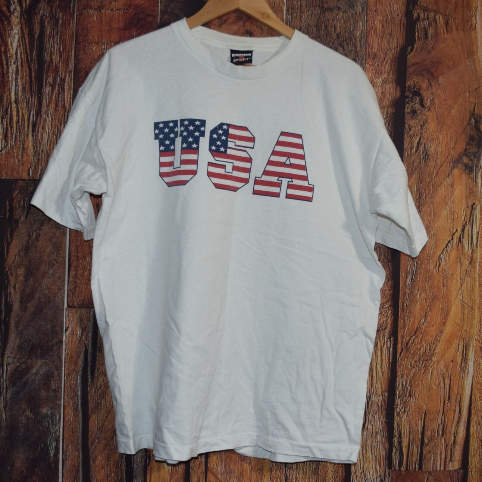 Signal Sport Men's Adult Sz L USA American Flag Patterned T