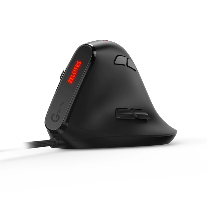 T-50 Upright Mouse Precise Control Gaming Mouse 9-key Programmable RGB Light Eff