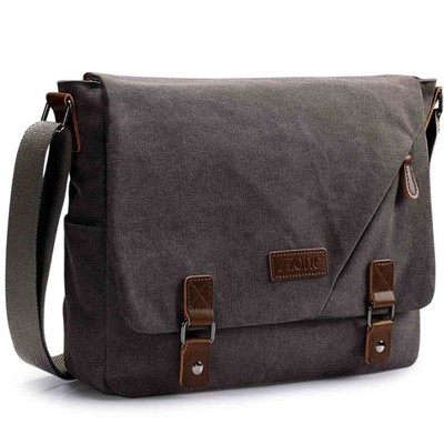 S-ZONE Mens College Canvas Messenger Bag, Dark Gray2
