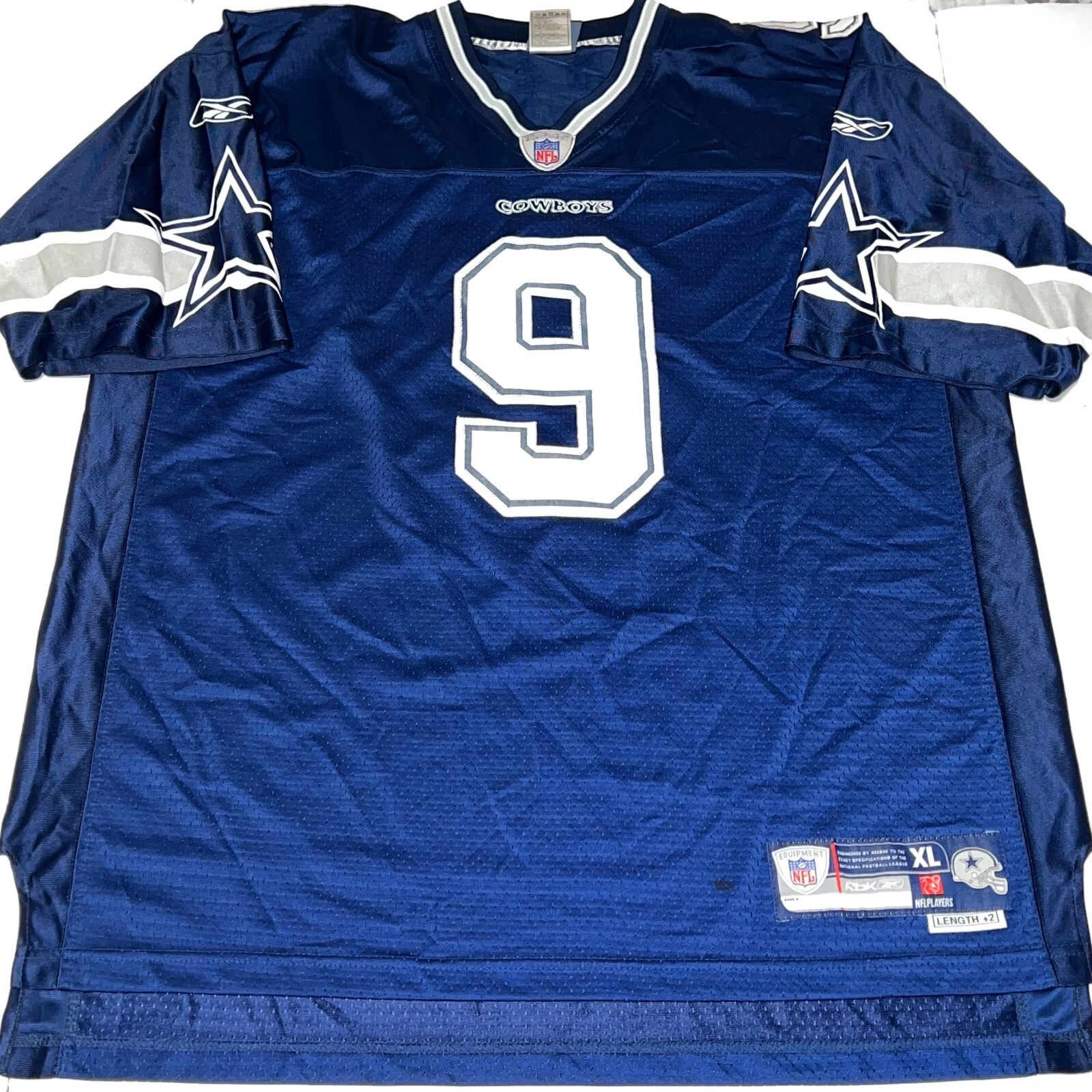 Reebok × NFL ダラスカウボーイズ ゲームシャツ ROMO モデル NFL Tony ROMO #9 Dallas Cowboys Blue Jersey Reebok Athletics
