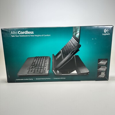 Logitech Alto Cordless Notebook Stand with Cordless Keyboard and USB Hub