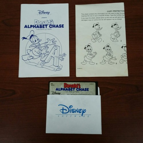 Disney Software Donald’s Alphabet Chase Fun With Letters IBM PC 5.25” Complete