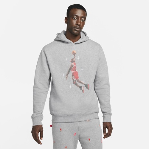 

[DC9713-091] Мужская флисовая толстовка с рисунком Air Jordan Essentials, Серый