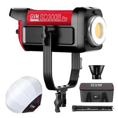 GVM 300W Photography Lighting Bi-Color Video Light with Bowens Mount Lantern ...