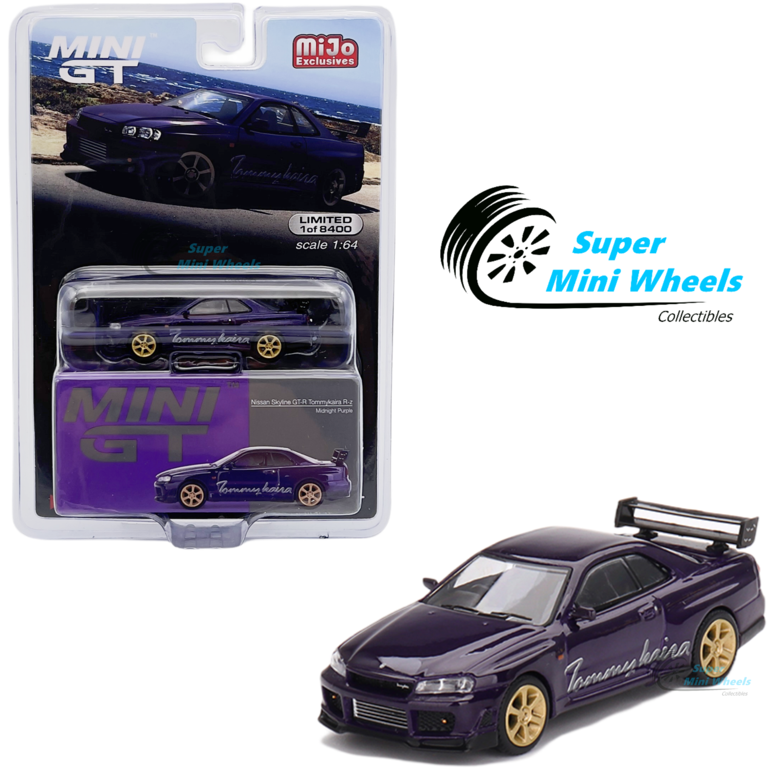 Mini GT 1:64 Nissan Skyline GT-R (R34) Tommykaira R-z Midnight