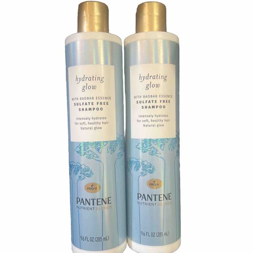 2 Pack - Pantene Nutrient Blends Shampoo, Hydrating Glow, Baobab, 9.6 fl oz Each