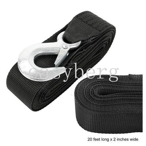 Deluxe Boat Trailer Replacement Winch Strap 2"x20' Safety Snap Hook 10000LBS Max