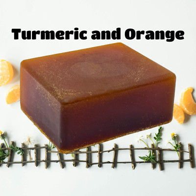 Handmade Natural Glycerin Soap Organic Turmeric and Orange 3.2oz bar