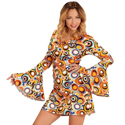Ladies 1970s Groovy Style Bubbles Costume