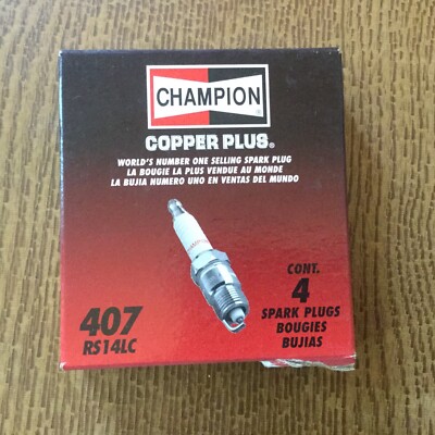 RS14LC 407 Genuine Champion Copper Plus Spark Plugs (Lot of 4) NOS