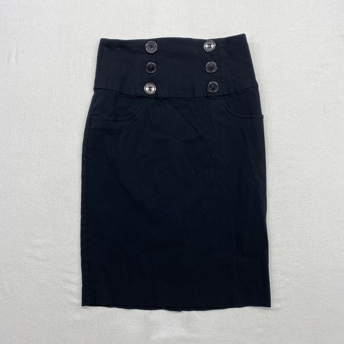 Zinc Skirt Women's Size 1 Black Button Accents Pencil | eBay